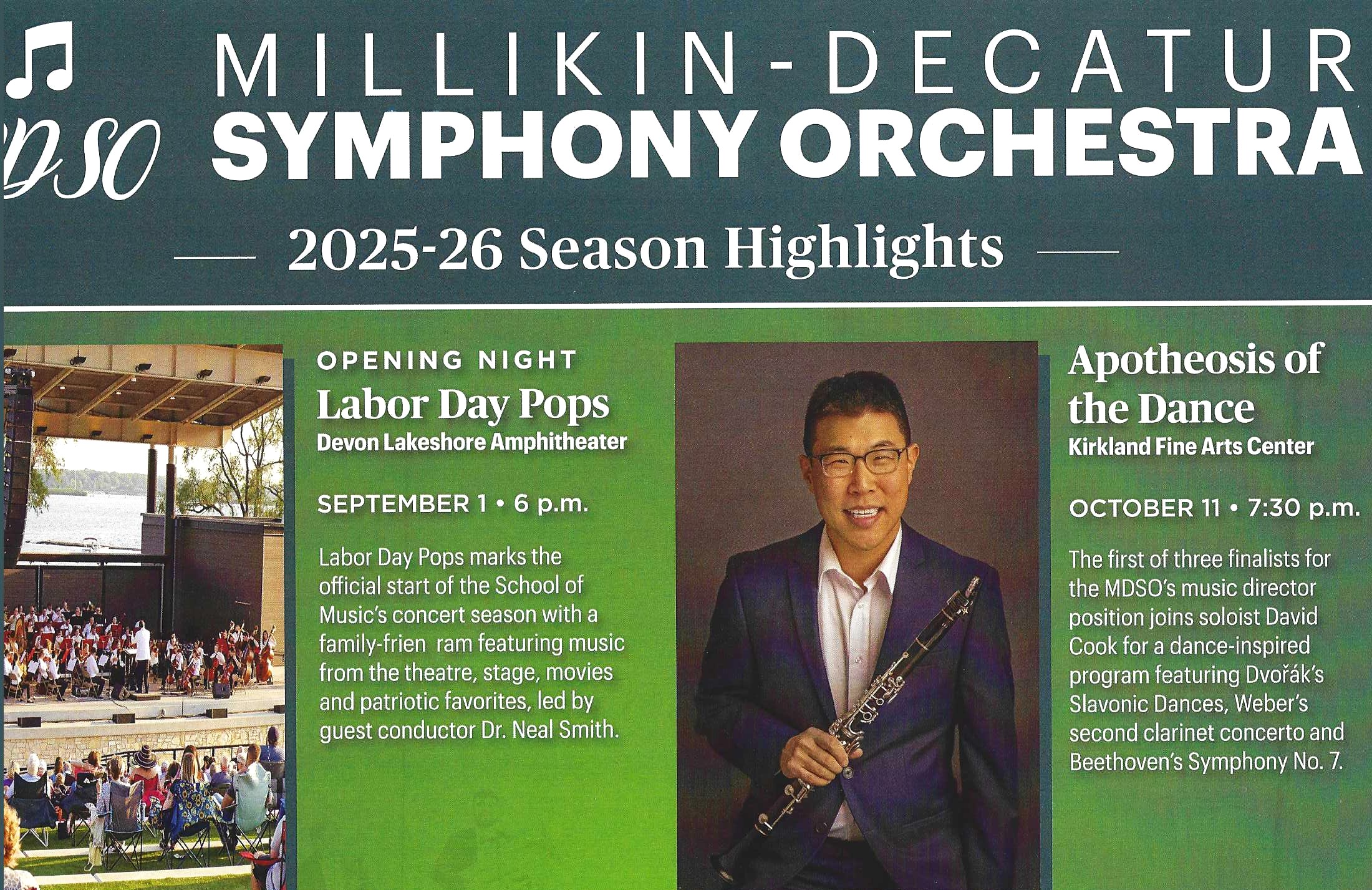 Millikin Decatur Symphony Orchestra 2025-2026 Season Highlights